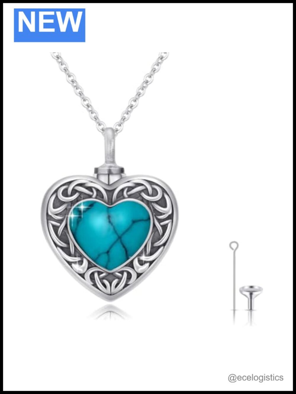 925 Sterling Silver Heart Urn Necklace for Ashes Memorial Pendant Cremation